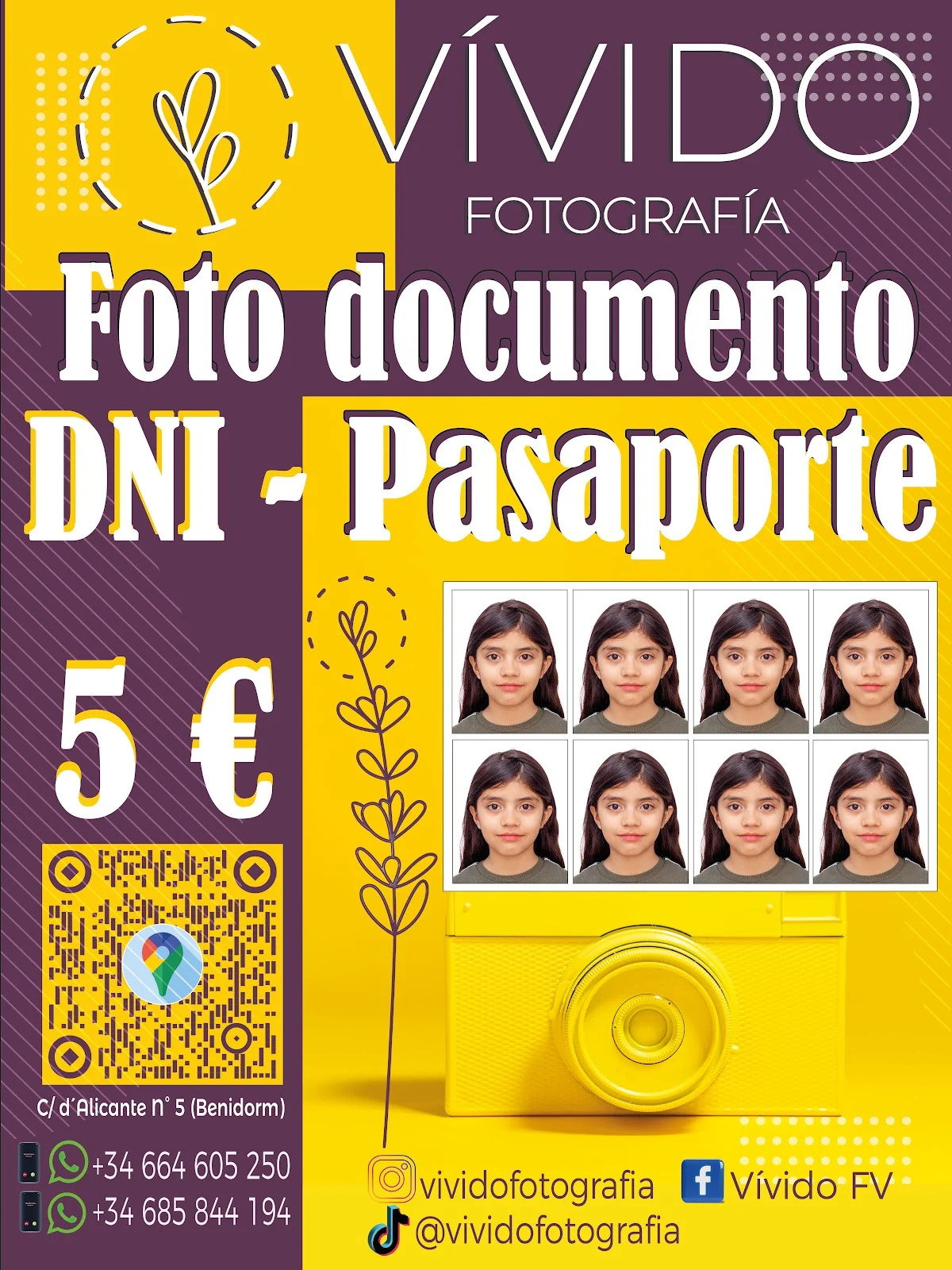 Fotos DNI, Pasaporte, Visa, impresa y/o digital carnet Benidorm